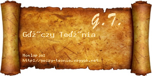 Géczy Teónia névjegykártya